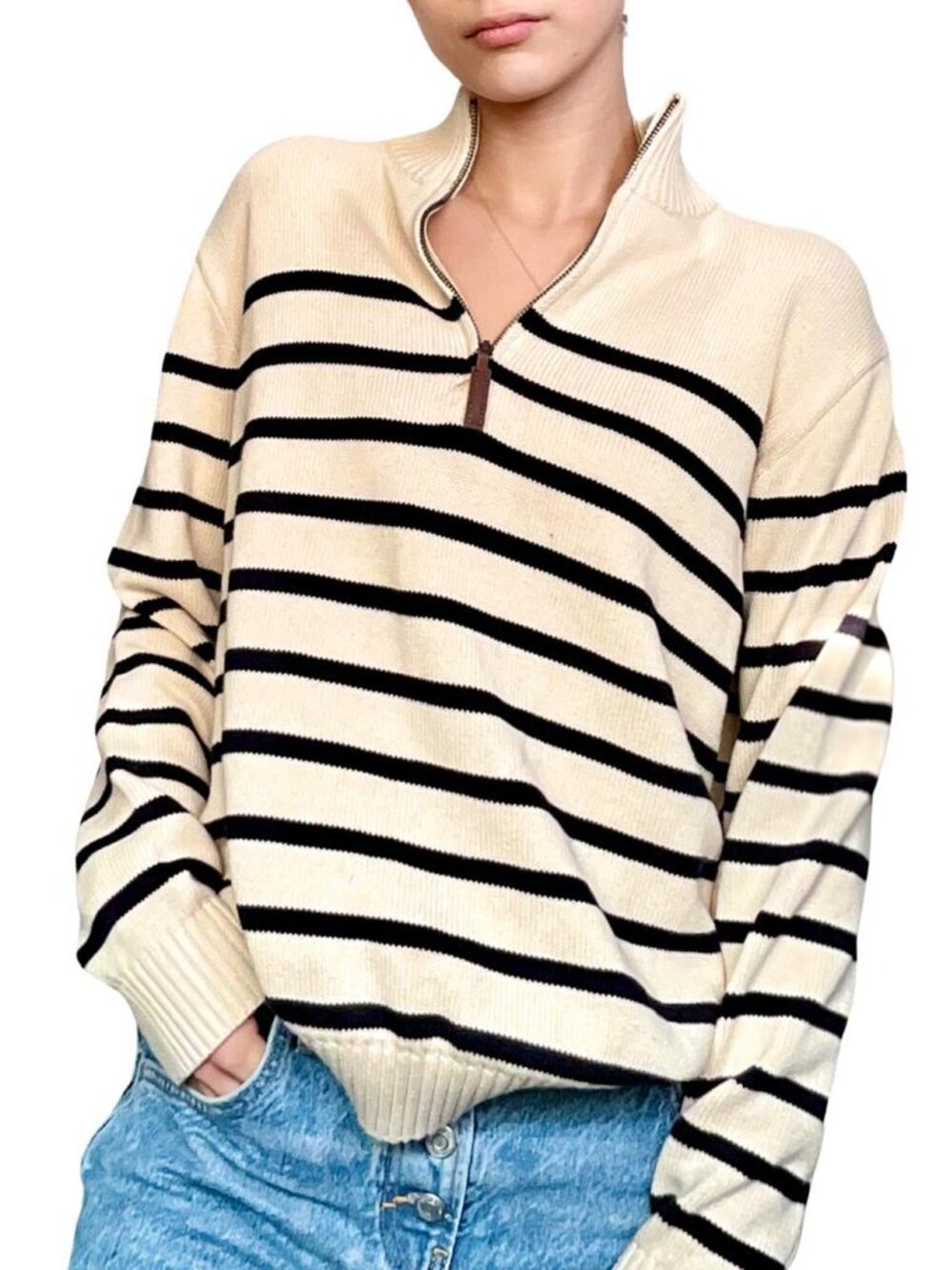 Brandy Melville Aleah Cotton Stripe Sweater